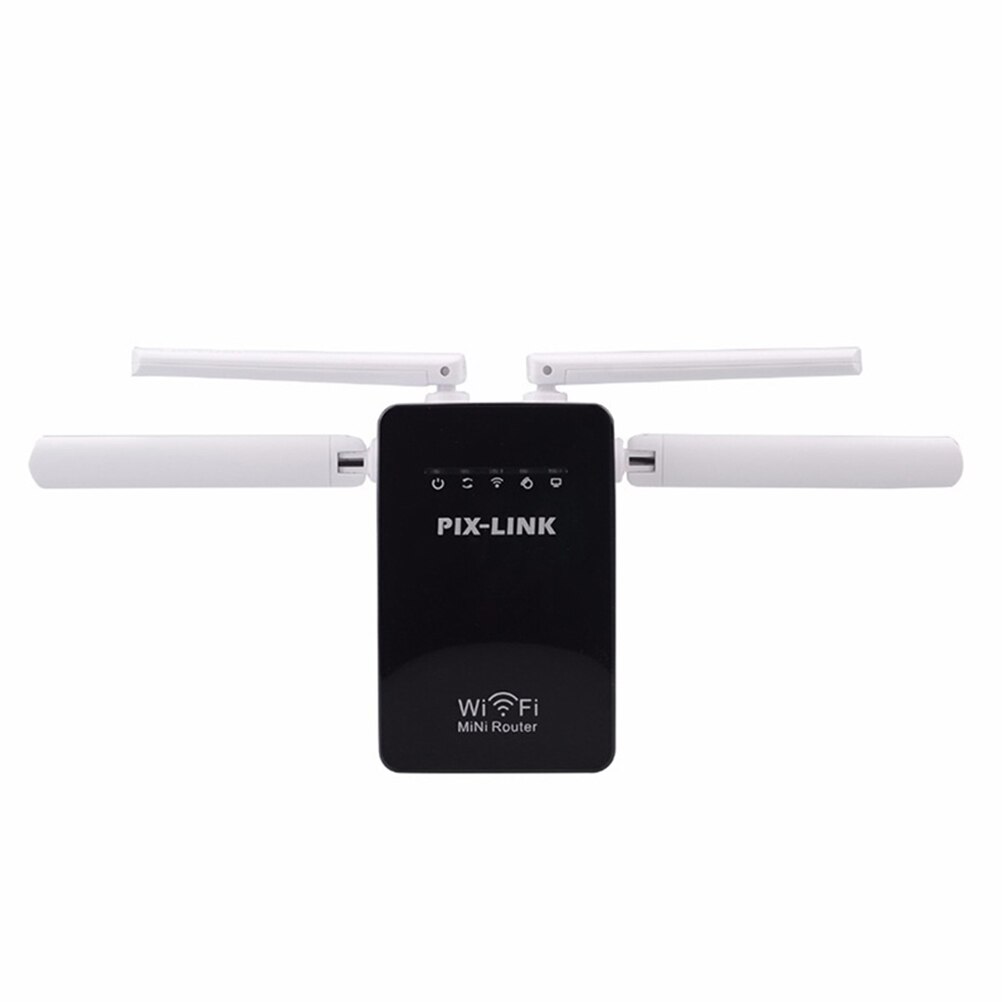 300Mpbs WiFi Range Extender Internet Signal Booster with 4 High Power External Antennas 2.4G Home Office Wi-Fi Wireless Repiter