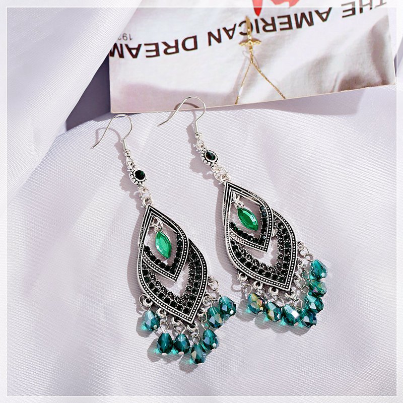 Beaded Earrings Boho Jewelry For Women Vintage Silver Color Handmade Statement Earrings Pendientes Mujer