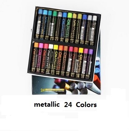 Mungyo Olie Pastel Voor Kunstenaars 12/ 24/36/48 Diverse Metallic | Fluorescerende | Normale Kleur Box Set: 24 Metallic