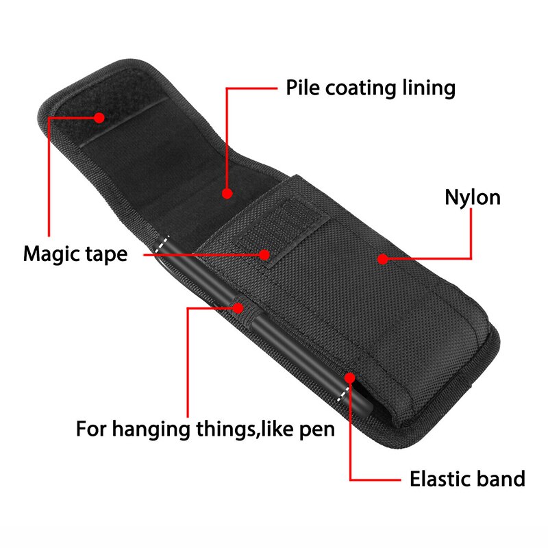 Ultra bælte klip dæksel talje taske universal nylon lodret mobiltelefon taske talje taske taske med bælte klip talje taske bælte pose