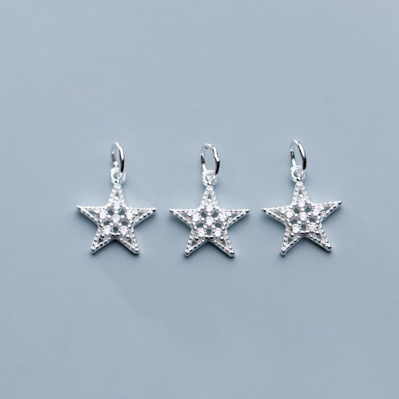 Uqbing wunderschöner zirkonia-hohlstern mit 925 sterlingsilber-Reize für halsketten und armbänder – schmuckherstellung