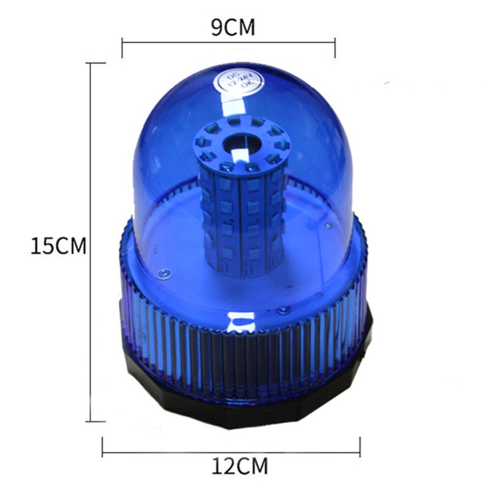 Luz LED de advertencia giratoria para coche, luz estroboscópica de policía montada magnética, de color rojo, amarillo y azul, luces de emergencia, faro