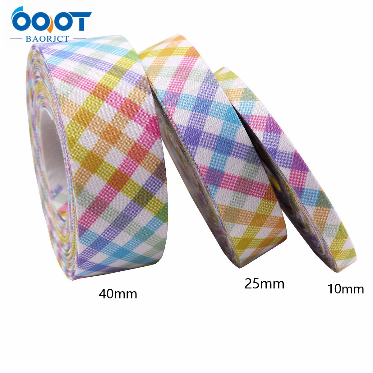 Double-Sided Geometry Thicken Cloth Ribbon 5Yards 211227-9 Multi-size DIY Hairclip Apparel Accessories And Sewing Decorations: A1 / 25mm
