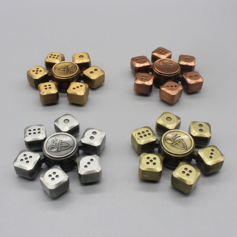 Hand Spinner Game Dice Style Zinc Alloy Bearing High Speed Spinning Relief Toy XXFE