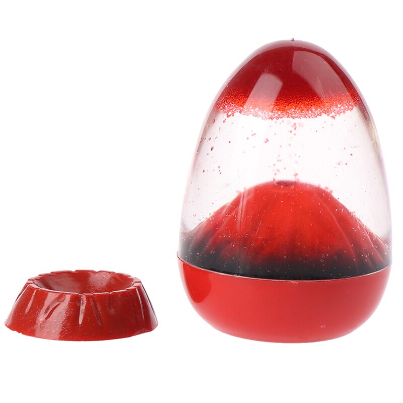 Imitation Volcanic Eruption Beautiful Floating Sand Oil Spilled Ornaments Kids Toy Hourglass Timer Birthday: Red