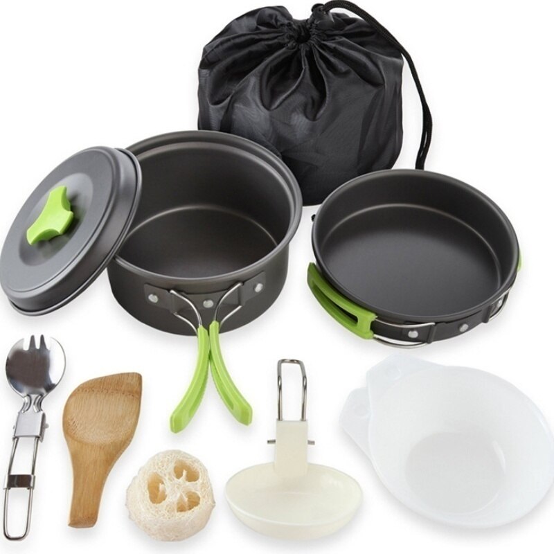 Kit d'ustensiles de cuisine de Camping | Kit de Mess matériel de sac à dos, randonnée sac de rangement en plein air, équipement de cuisine 10 pièces