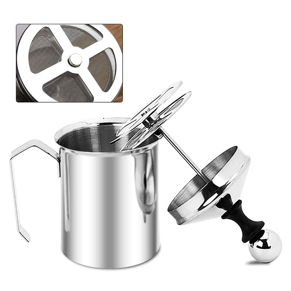 500Ml Handmatige Melkopschuimer Rvs Cappuccino Melk Creamer Schuim Mesh Koffie Foamer Creamer Keuken Applicance