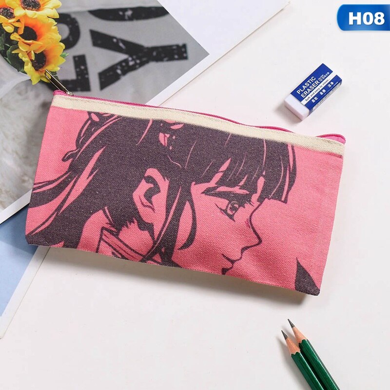 Potlood Pouch Student Briefpapier Pencilcase Canvas Art Pen Wrap Case Opslag Schoolbenodigdheden Potlood Tas: 08