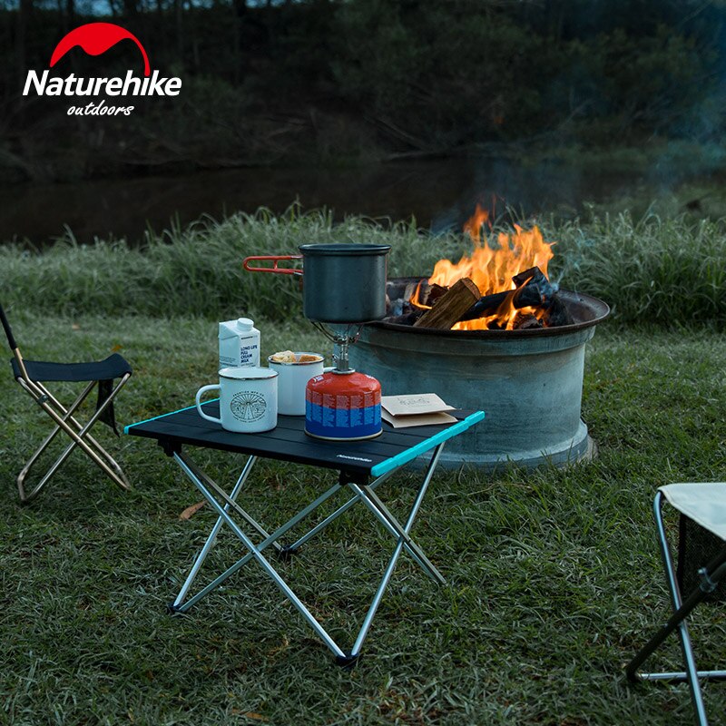 Naturehike letvægtsbord kompakt roll up aluminiumsbord bærbart sammenklappeligt picnicbord sammenfoldeligt metal foldbart campingbord