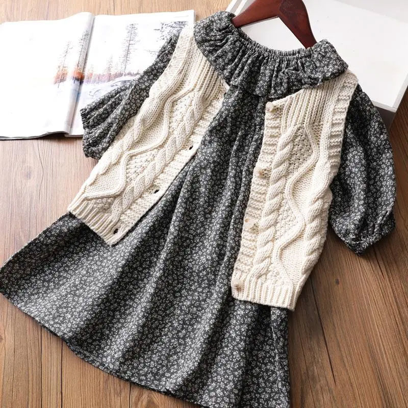 Meisjes Effen Kleur Gebreide Vest En Najaar Baby Trui Kinderen Vest Vest Jas Koreaanse Versie P5825