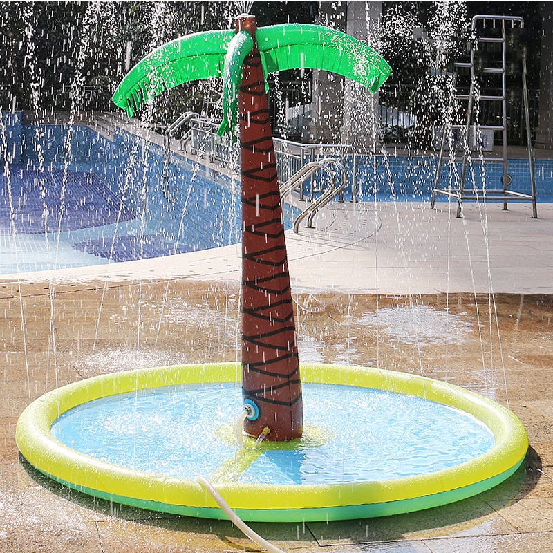 150 Cm Opblaasbare Pvc Coconut Palm Tree Water Sprinkler Met Zwembad Draagbare Outdoor Beach Party Waternevel Speelgoed Voor kids