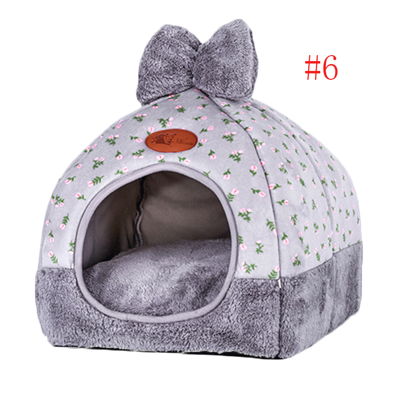 1 Pc Kleine Hond Huis Tent Kennel Alle Seizoenen Bed Honden Vuilwerend Soft Bed Met Boog Wasbare kussen