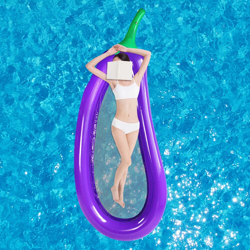 Zomer Water Hangmat Vlotter Lounger Aubergine Vorm Strand Opblaasbare Drijvende Bed Draagbare Zwemmen Opblaasbare Float