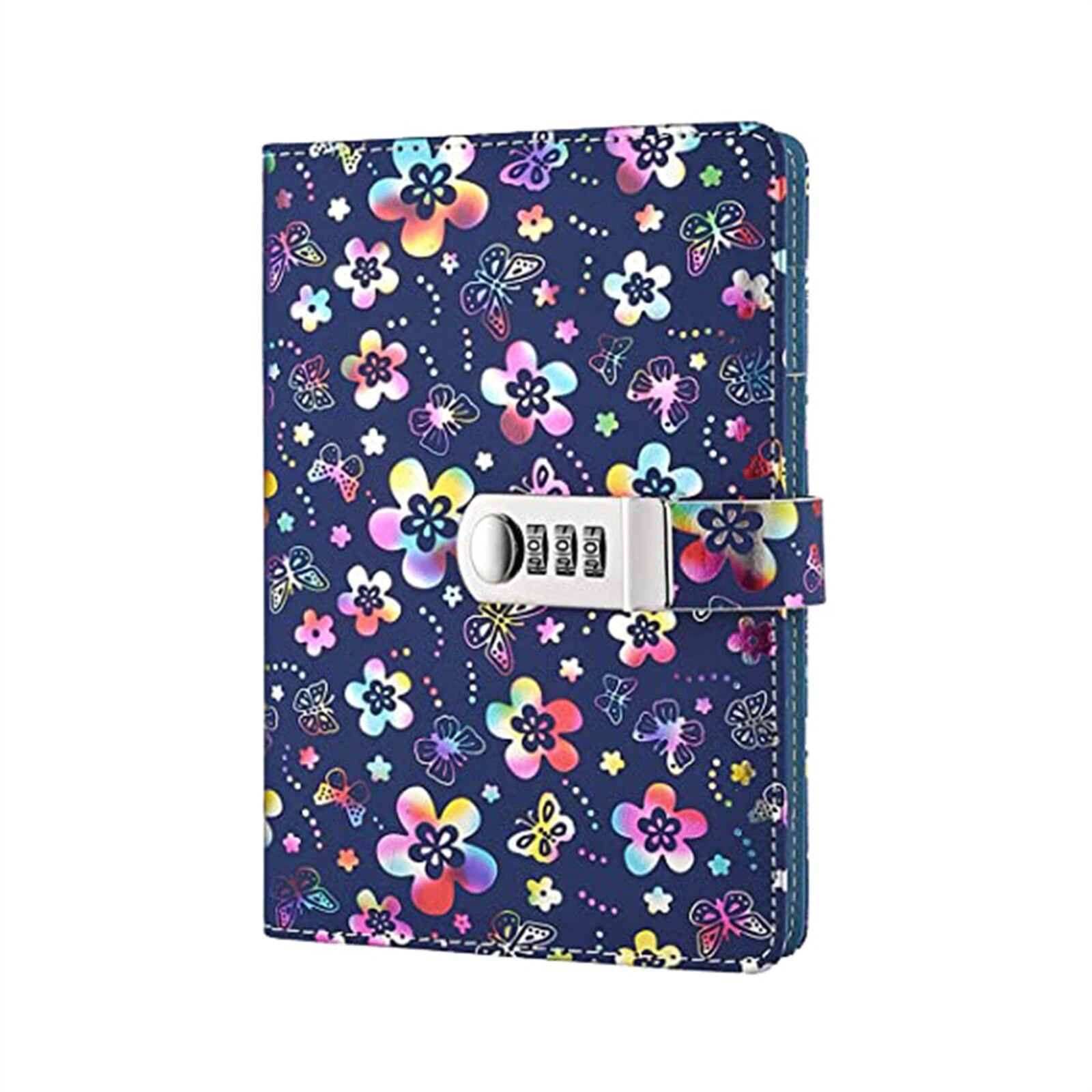 Diary Notebook with Lock Faux Leather Binding with Beautiful Floral Pattern Notebook A5 Size Travel for Girls and Boys