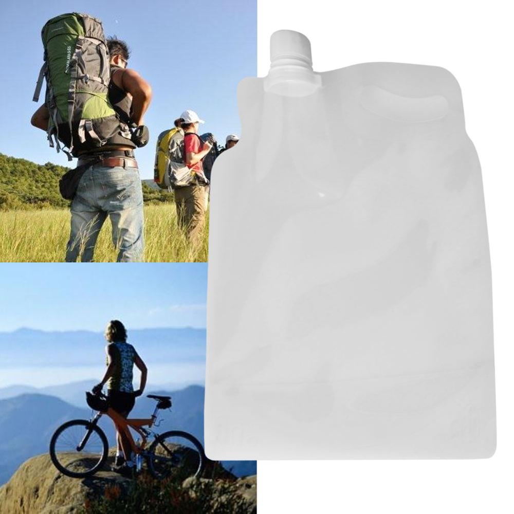 Plast vandposer 2l sammenklappelig udendørs camping drikkepose til cykling kører pe pose bærbar vandreture vand sammenklappelig
