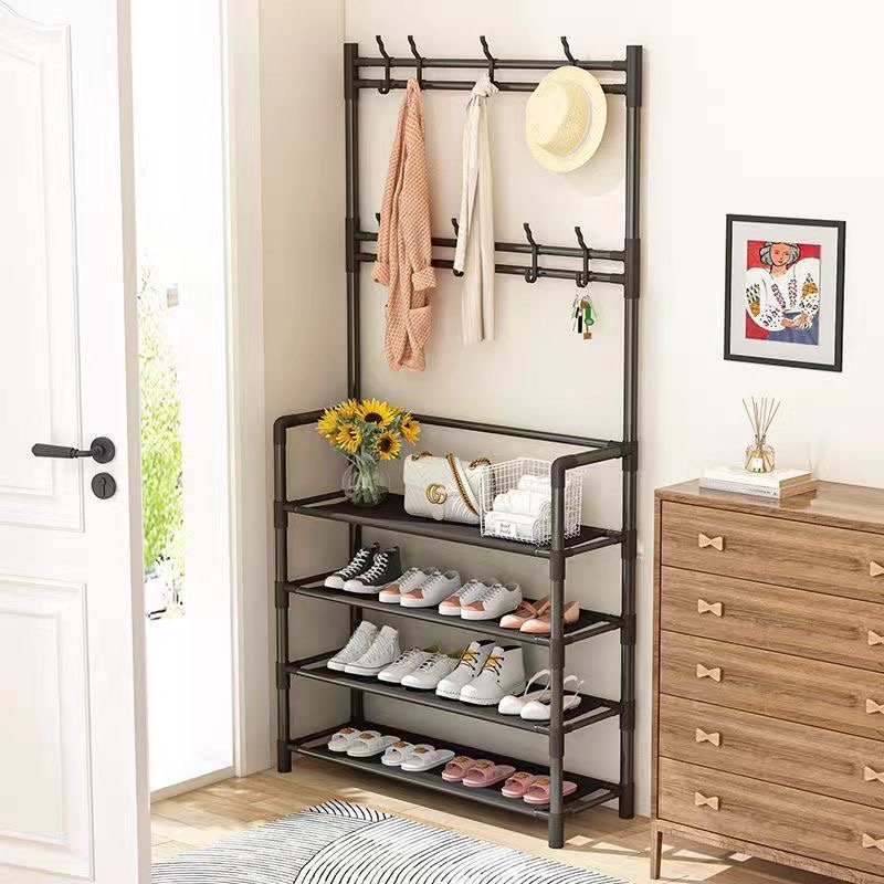 Zapatero de varios niveles, organizador de suelo, gabinete de almacenamiento para zapatillas, sombreros, abrigos, dormitorio, hogar, multifuncional, ahorro de espacio