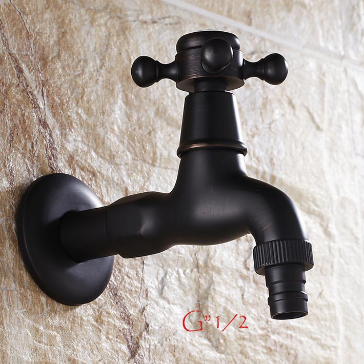Garden water tap outdoor faucet brass single cold single handle wall mounted oil rubbed bronze: Purple