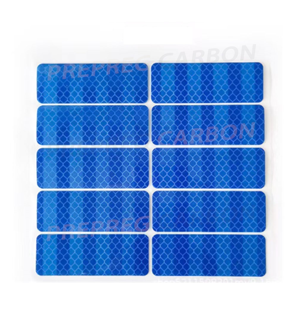 10 Stuks Auto Bumper Reflecterende Stickers Reflecterende Waarschuwing Strip Tape Veilige Reflector Stickers Decals Veiligheidswaarschuwing 30*80mm: Blauw