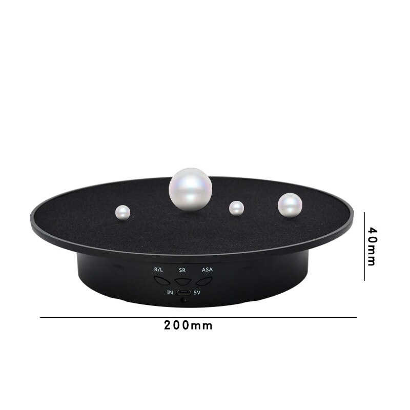 Electric Rotation Display Stand Turntable Video Shooting Platform Live Dynamic Rotating Shooting Table Props 20*20*4cm: Black black velvet
