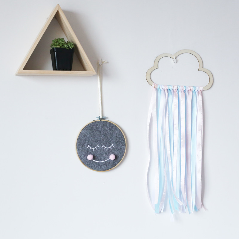 ins styl skandynawski drewniane puste chmury kutas wisiorek wiszący ornament ścienny dekoracja pokoju dziecięcego przedszkole fotografia rekwizyty: H