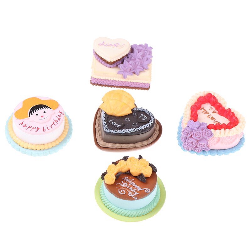 Zufällig 1pc Geburtstag Kuchen Modell Simulation Lebensmittel Miniatur Figur vorgeben abspielen Küche Spielzeug