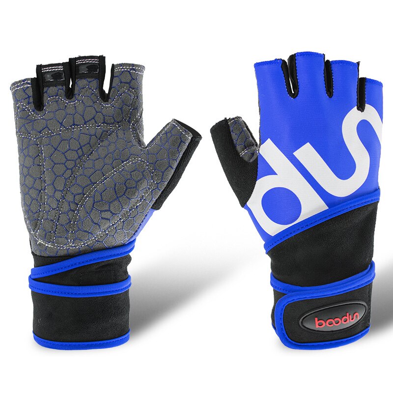 Unisex ridding gym handschoenen, fitness gewichtheffen handschoenen, bodybuilding training, sport oefening, sport workout handschoen voor mannen en vrouwen.: Blauw / Xl