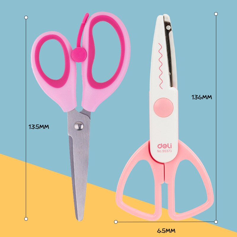 2 PCS Student Scissors Mini Safety Round Head Plastic Scissors Safety Kids Paper Cutting Small Scissors Baby Manual Art Scissors: 6077Set meal 10