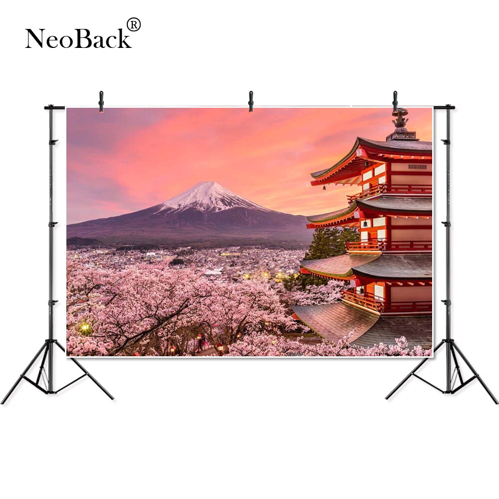 Neoback Vinyl Mount Fuji Cherry Blossoms Sakura Baby Kinderen Fotografie Studio Achtergronden Professionele Indoor Foto Achtergronden