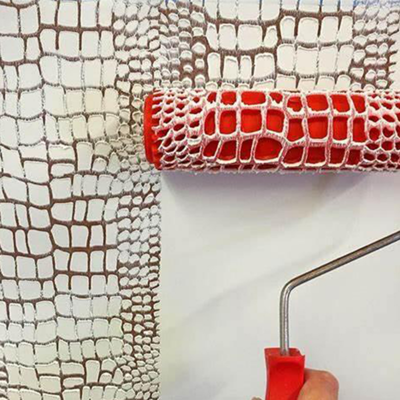 7-Zoll-3D-Rändel-Prägewalze für Zuhause, konkav, konvexe Textur, Wanddekoration, arbeitssparendes Bauwerkzeug, Gummi mit Griff