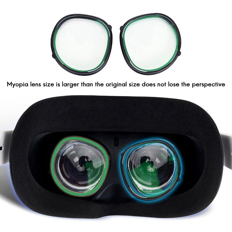 2X For Oculus Quest 2 Anti Blue Light Magnetic Eyeglasses Lens With Frame Protection VR Headset Accessories(0 Degree)