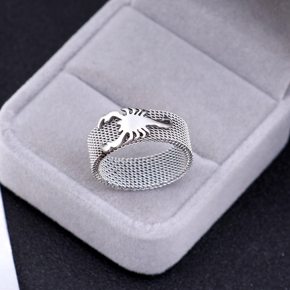 8mm Stainless Steel Scorpion Ring For Men and Women 316L Stainless Steel Charm Ring