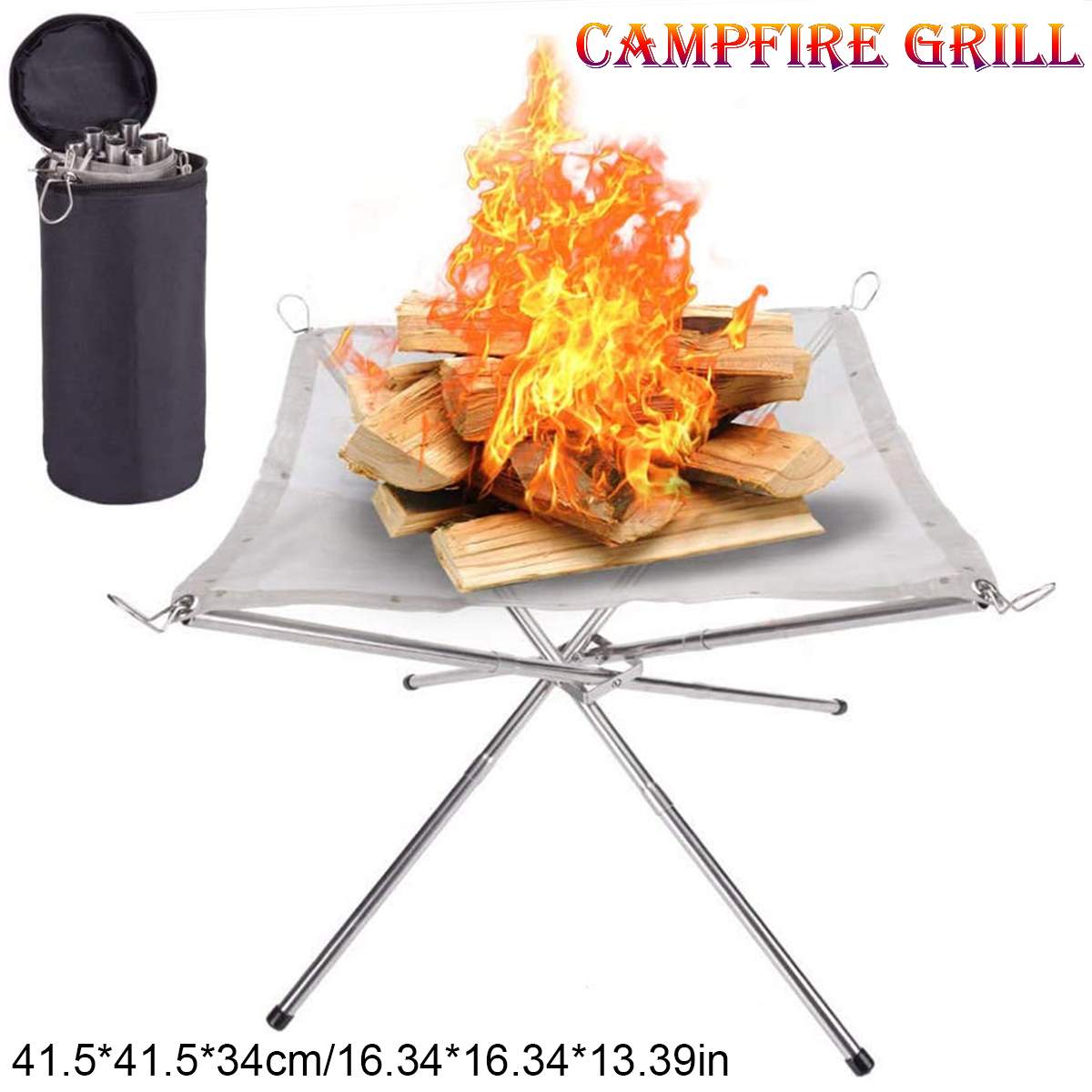 Picnic Cooking Tripod Outdoor Picnic Telescopic Cook Tripod Portable Hanging Pot Camping Fishing Tripod Campfire Grill Stand