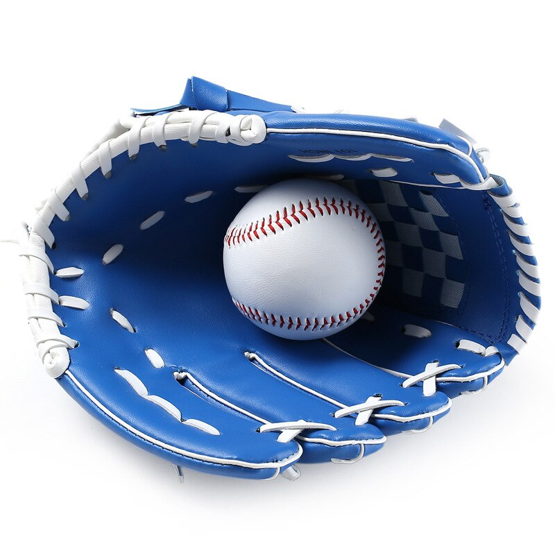 Guante de béisbol de lujo, equipo de entrenamiento de cuero, mano derecha, Catchers, ropa deportiva de béisbol BY50BQ: Azul / 10,5 pulgadas