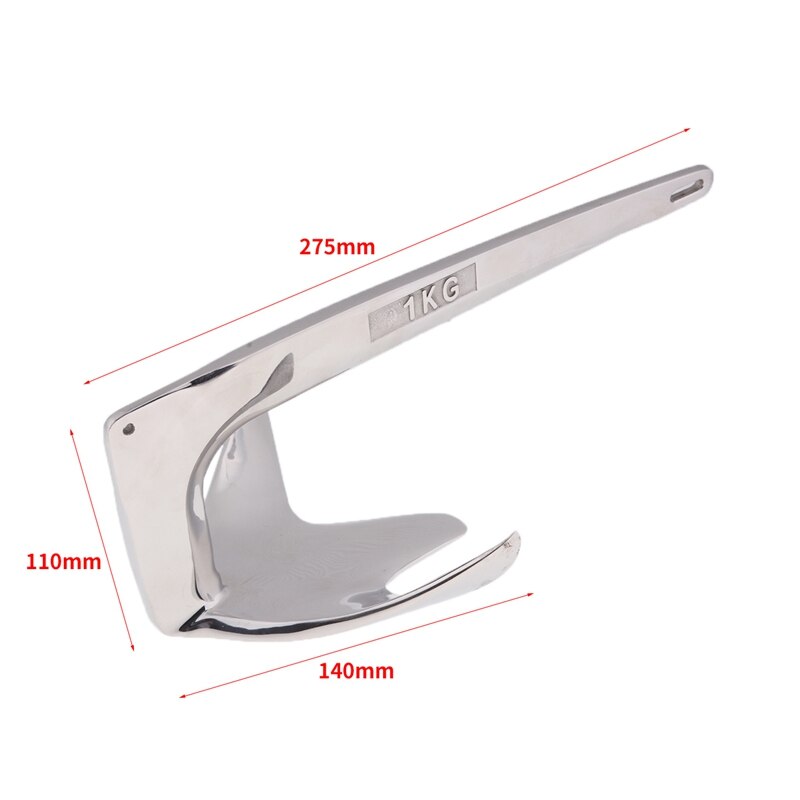 Roestvrijstalen delta-stijl bruce claw bootanker 2.2 lbs (1kg) voor boten, jols, kajaks, jachten