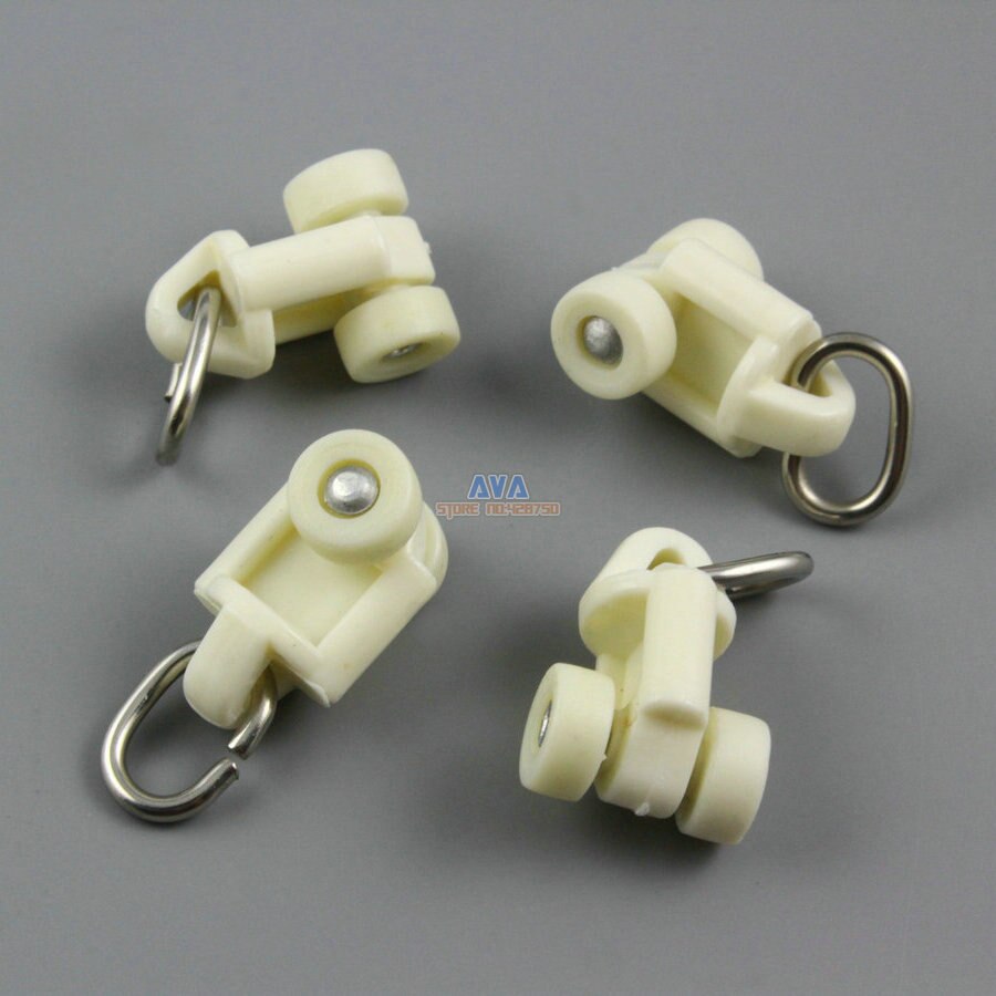 100 Pieces Curtain Track Roller Curtain Track Slide Gliders 15x30mm