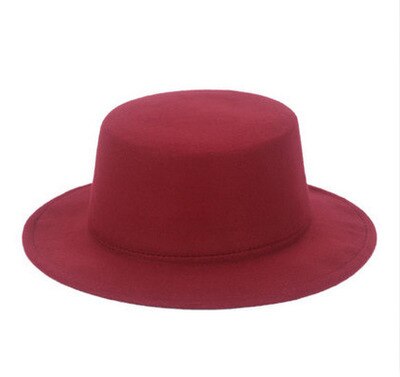 Dame unisex uldhat vintage hat bred skygge vinterhatte: Rødvin