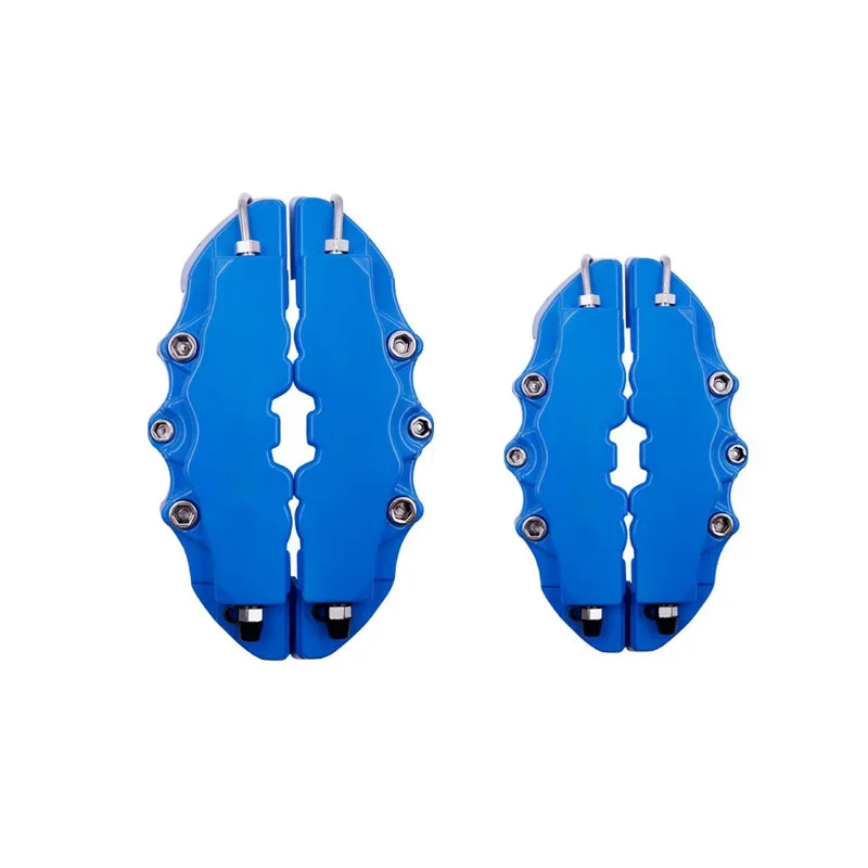 Cubiertas de pinza de freno de disco 3D para coche, cubiertas de plástico para pinza de freno de disco de carreras delantera y trasera M + S, accesorios de rueda de 18,3-23,6 ", 4 Uds.: Azul