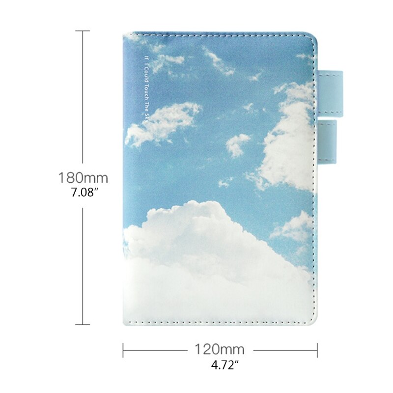 Multicolors Notebook A6 PU Blue Sky Cloud Notebook Diary Personal Planner Eye Protection Writing Paper Office Suppply