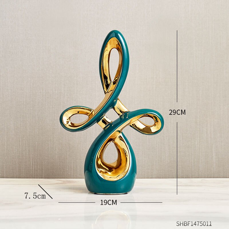 Ceramic Animal Statue Abstract Art Modern Home Decor Handmade Living Room Decor Office Desk Accessories Wedding: Chinese knot-A