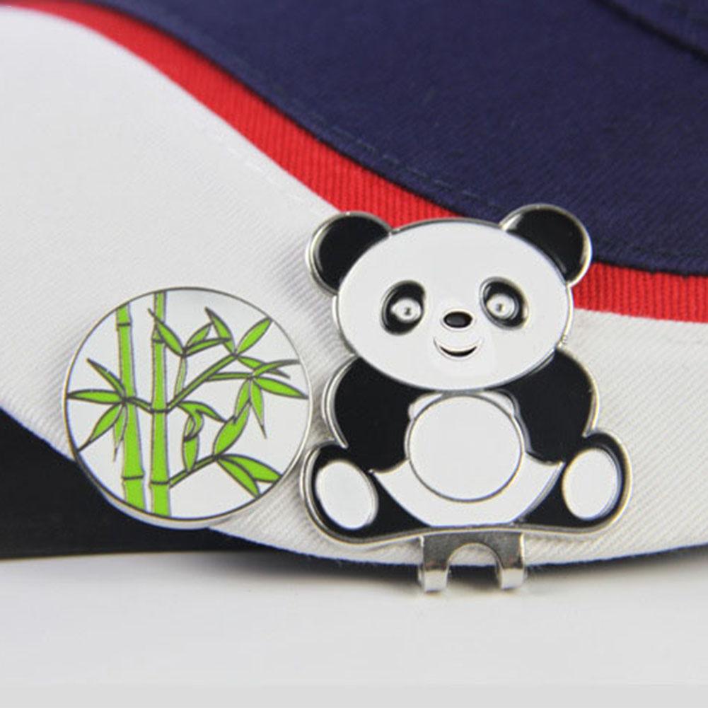 1 piezas marcador de pelota de Golf W magnético Golf sombrero Clip China Panda lindo gorra de Golf Clips aleación pelota Mark