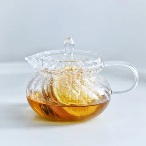 Heat Resistant Glass Retro British Glass Tea Set Teapot Cup Afternoon Fruit Coffee Cup Drinking Water Bottle Drinkware: black