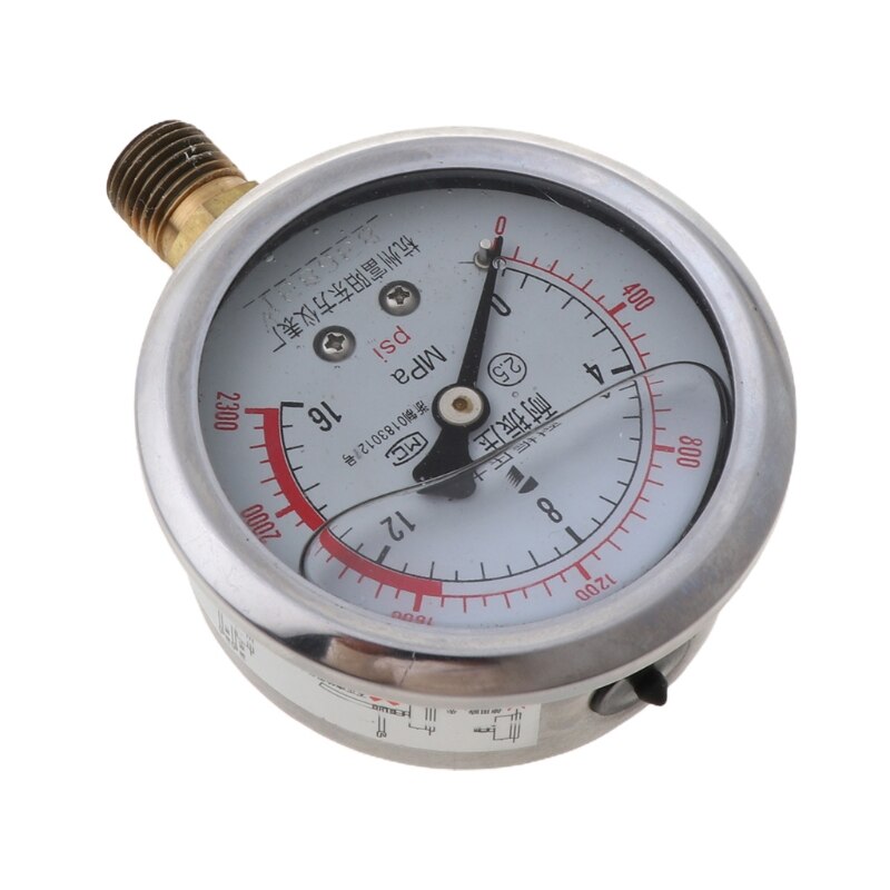 0-60MPa Radial Iron Manometer High Accuracy Air Oil Water Hydraulic Pressure