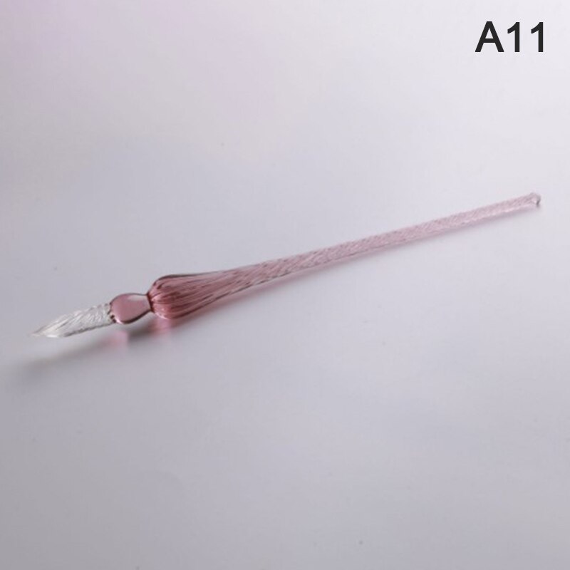 Vintage Handmade Glass Dip Signature Ink Fountain Pen Writing Tool Offices School Stationery With Box: Light purple