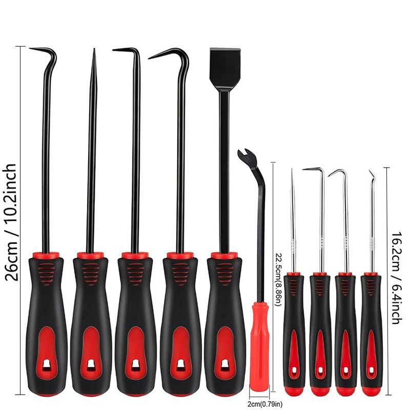 Removedor de juntas tóricas para sello de aceite, herramientas manuales con bolsa, extractor de gancho para coche, limpieza de piedra de neumáticos, herramientas de mantenimiento automático, 10 Uds.