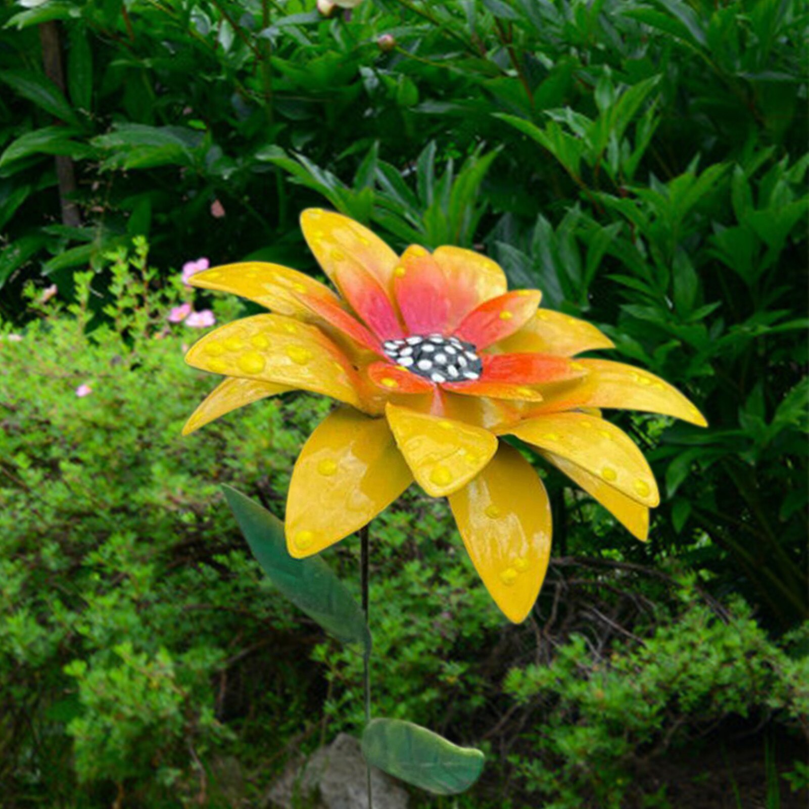 Metal Flower Garden Decor Metal Flower Art Garden Stakes DIY Craft Wreath Flower Jardineria Decoracion Yard Garden Decor