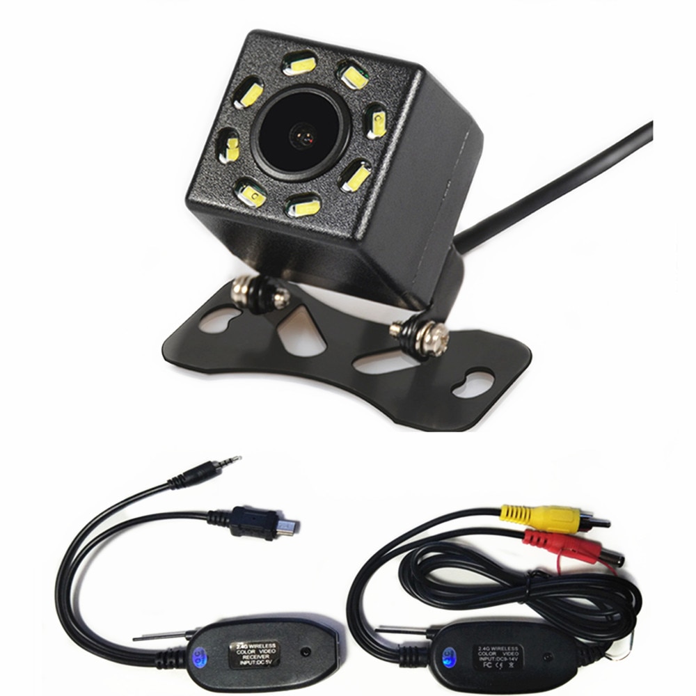 8 LED nachtzicht Waterdichte HD Draadloze Auto Achteruitrijcamera Reverse Parking CCD Camera