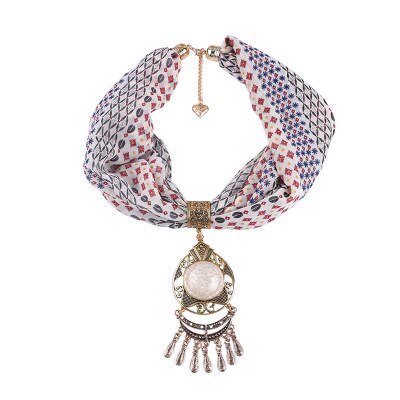 NEUE Anhänger Halsketten Chiffon Schmuck Schal Frau/Damen Jahrgang Lange Quaste Halsband Schal Boho Foulard Weibliche: 5