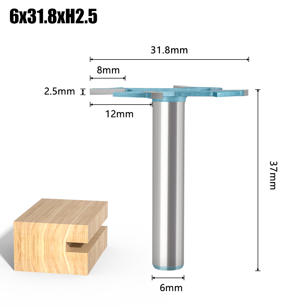 Broca enrutadora de vástago de 6mm y 6,35mm, fresa para brocas enrutadora de carburo de Metal y madera, herramientas de carpintería, cortador de 6mm de diámetro