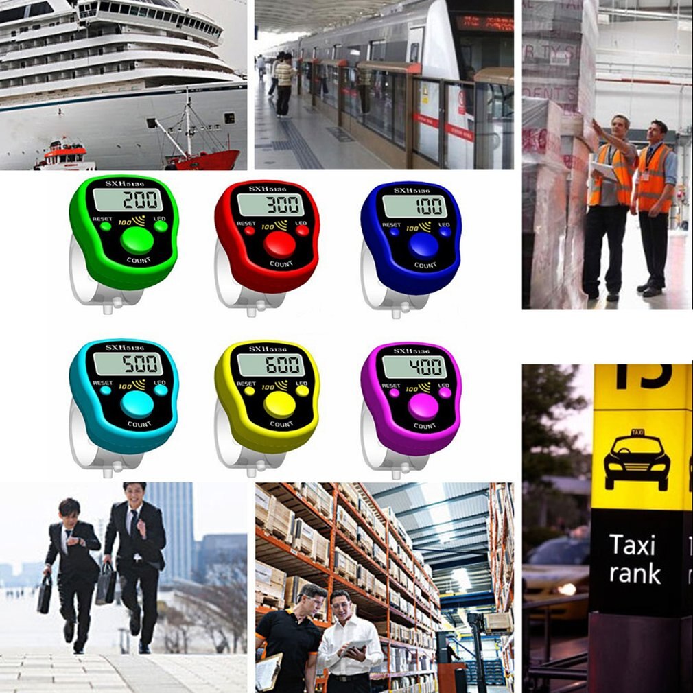 Magic Stitch Marker Row Finger Counter LCD Electric Digital Display with LED Light For Buddha Pray Sewing Knitting Weave Tool