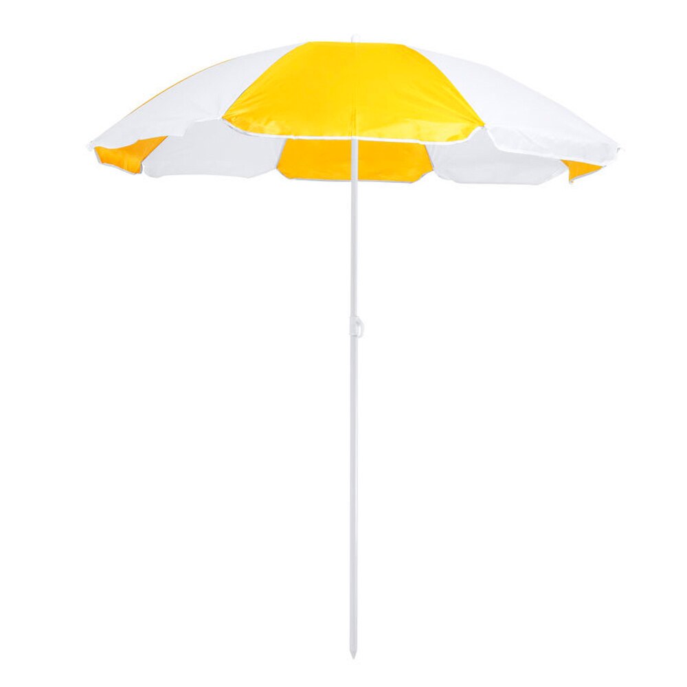 Sombrilla playa, Nylon, metall, bicolor, resistente, portatil, funda, einstellbar, diametro 150cm, sombrilla playa, sombrilllas: Gelb